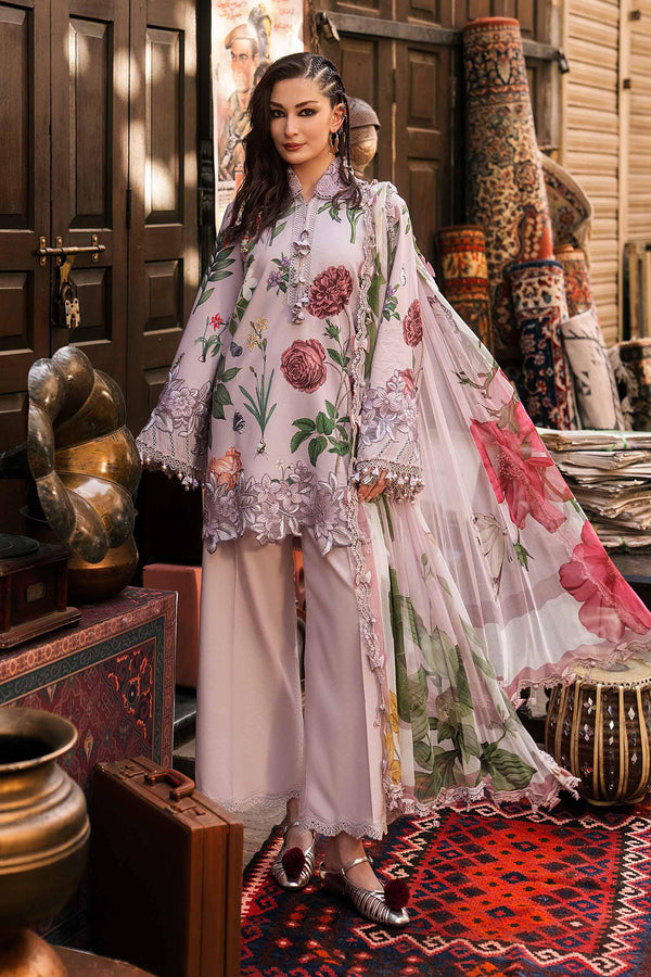 3 Piece Unstitched Embroidered Cambric Suit