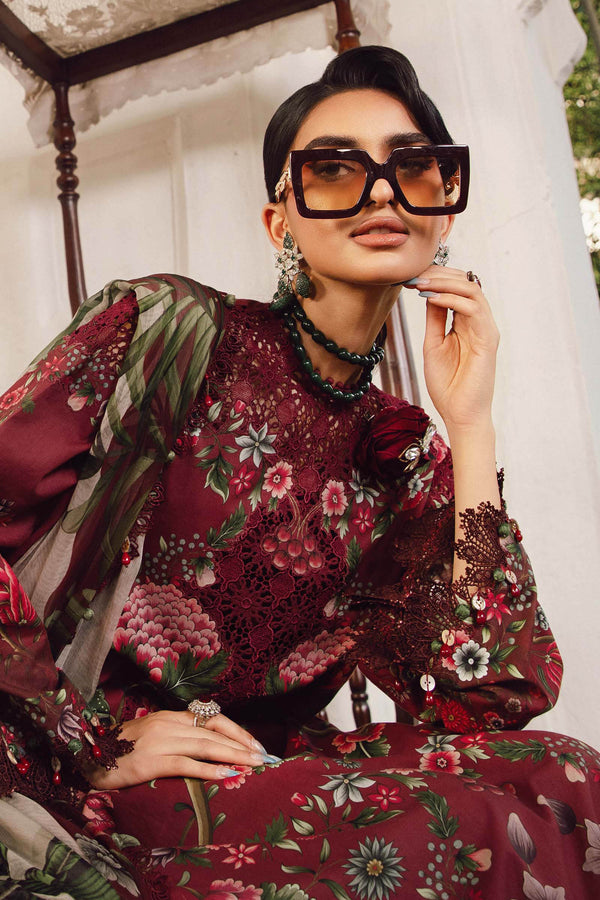 3 Piece Unstitched Embroidered Cambric Suit | MPT-2709-A