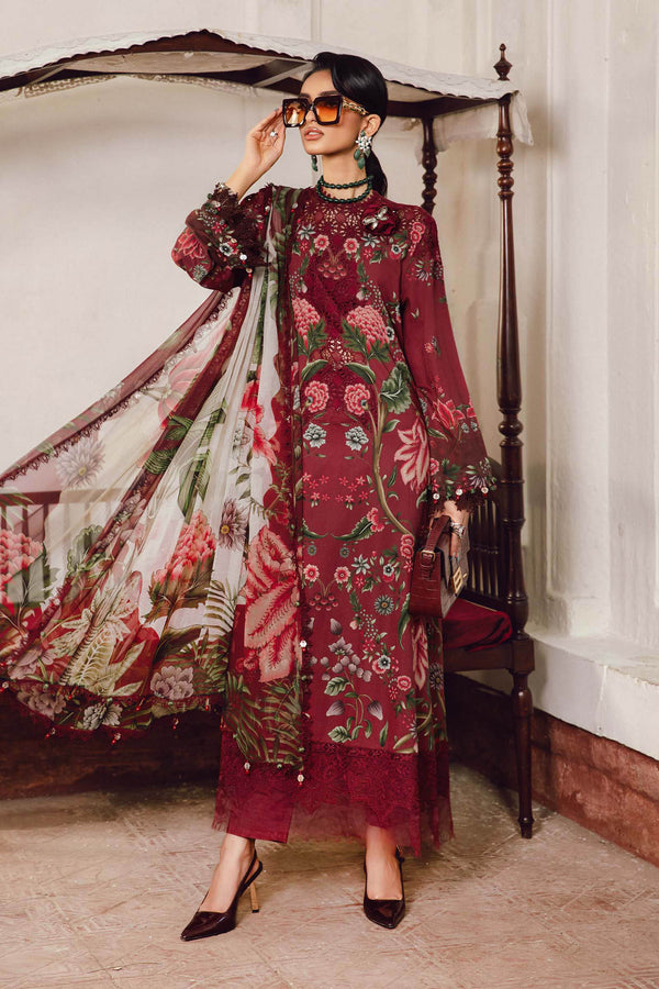3 Piece Unstitched Embroidered Cambric Suit | MPT-2709-A