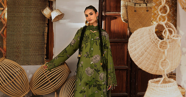 3 Piece Unstitched Embroidered Cambric Suit