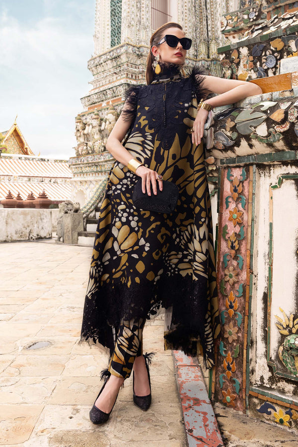 3 Piece Unstitched Embroidered Linen Suit