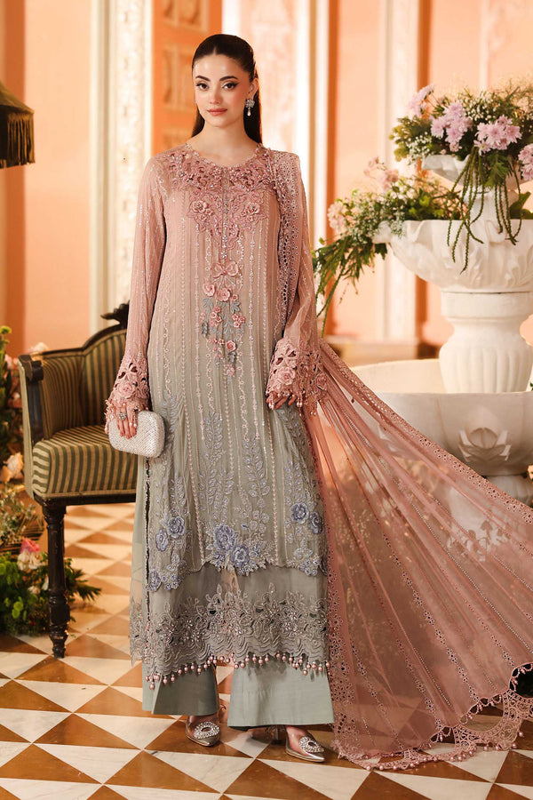 3 Piece Embroidered Chiffon Suit