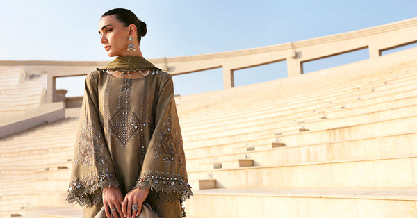 3 Piece Unstitched Embroidered Jacquard Lawn Suit