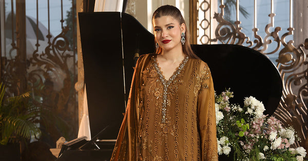 3 Piece Embroidered Chiffon Suit