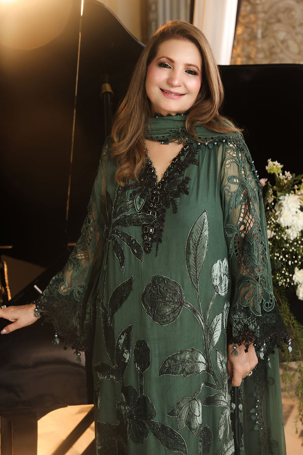 3 Piece Embroidered Chiffon Suit