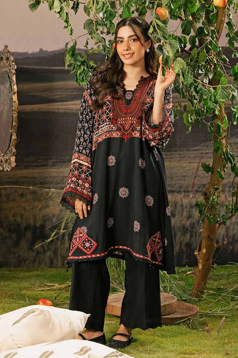 3 Pc Unstitched Embroidered Arabic Lawn Suit | MB-PFUS25-09A