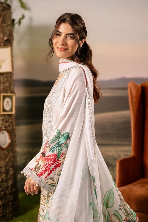 3 Pc Unstitched Embroidered Arabic Lawn Suit | MB-PFUS25-05A