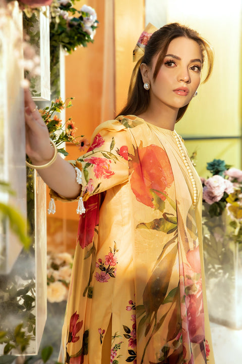 3 Pc Unstitched Printed Lawn Suit | MB-CUS25-701A