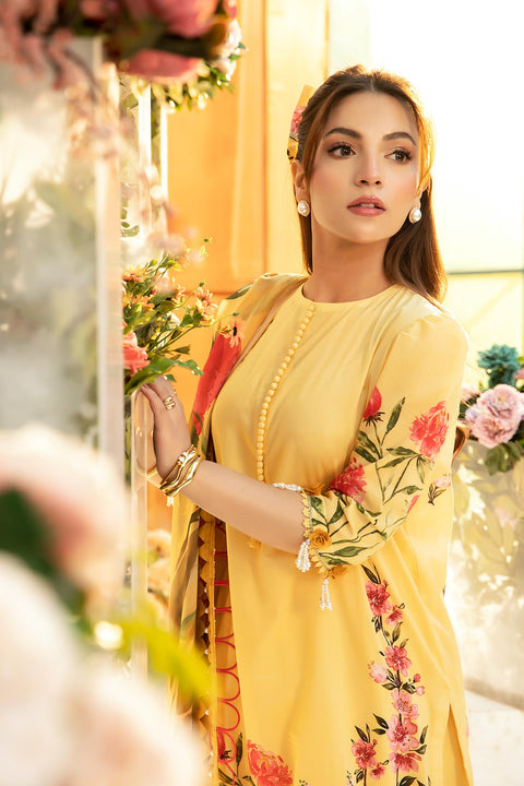 3 Pc Unstitched Printed Lawn Suit | MB-CUS25-701A