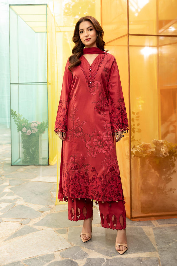 3 Pc Unstitched Printed Lawn Suit | MB-CUS25-706A