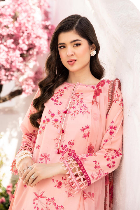 3 Pc Unstitched Printed Lawn Suit | MB-CUS25-709A