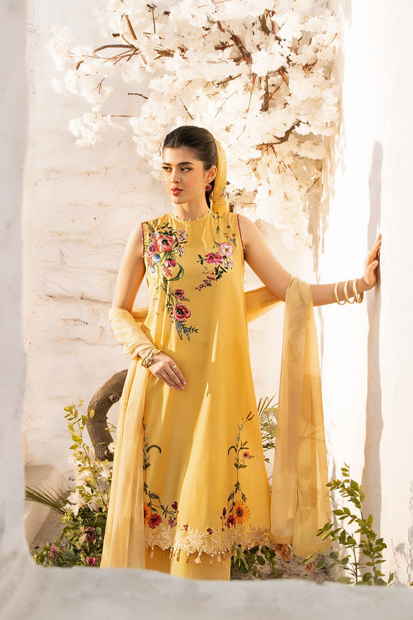 3 Pc Unstitched Printed Lawn Suit | MB-CUS25-712A
