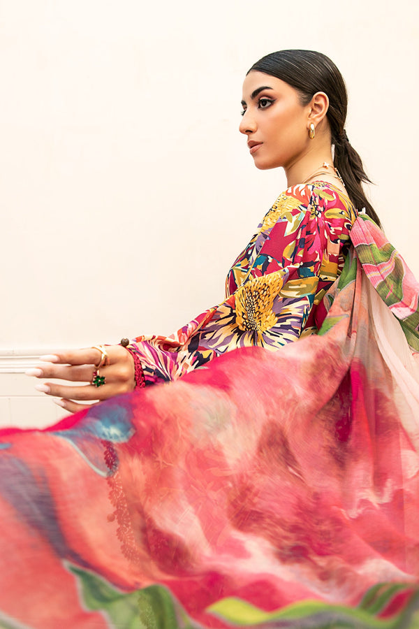 3 Pc Unstitched Embroidered Lawn Suit | MB-CUS25-903B