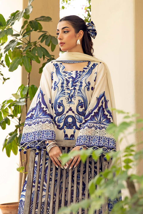 3 Pc Unstitched Embroidered Lawn Suit | MB-CUS25-904A