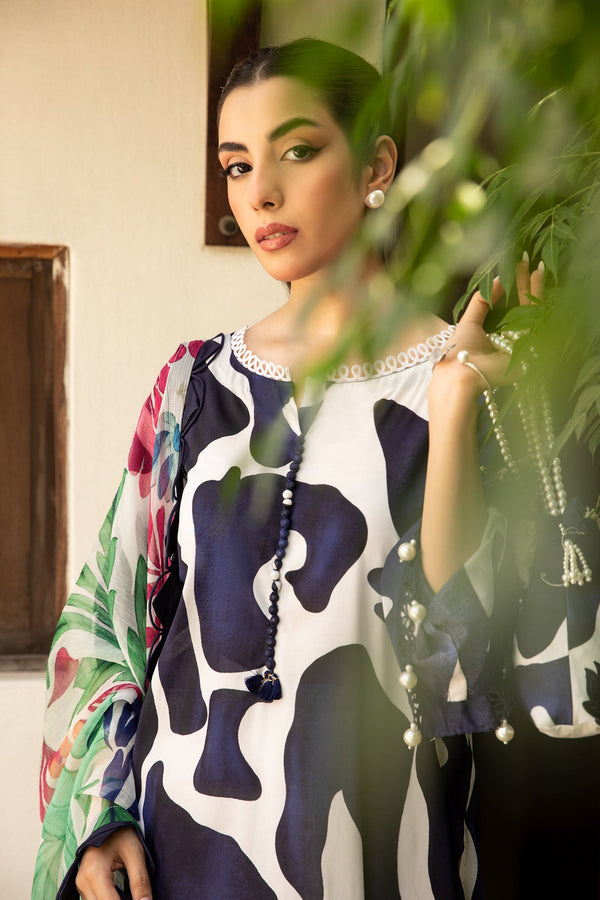 3 Pc Unstitched Embroidered Lawn Suit | MB-CUS25-905B