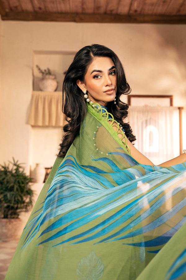 3 Pc Unstitched Embroidered Lawn Suit | MB-CUS25-906A