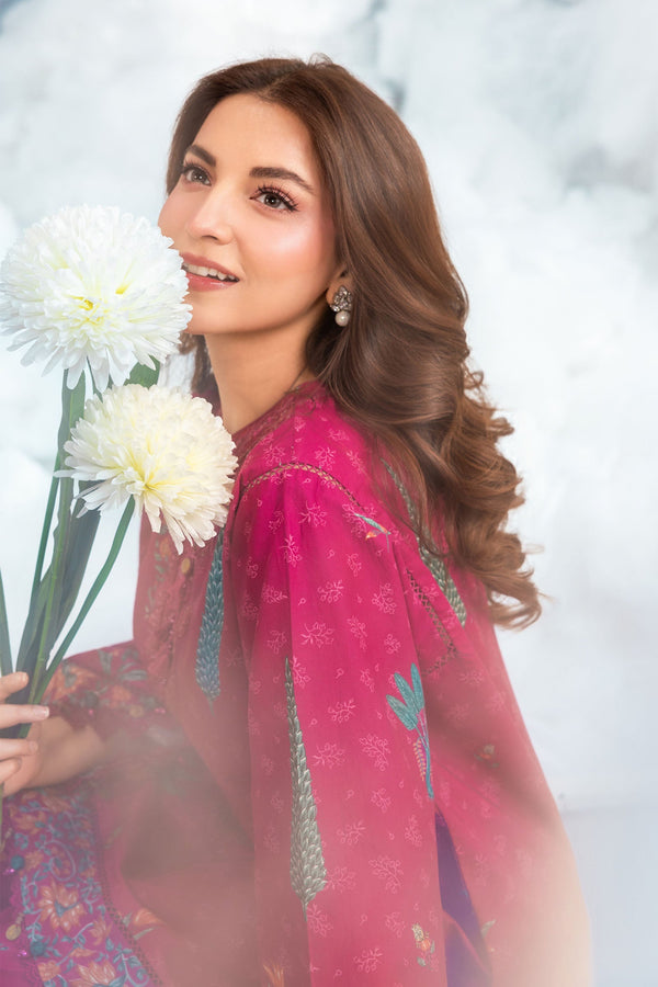 3 Pc Unstitched Embroidered Lawn Suit