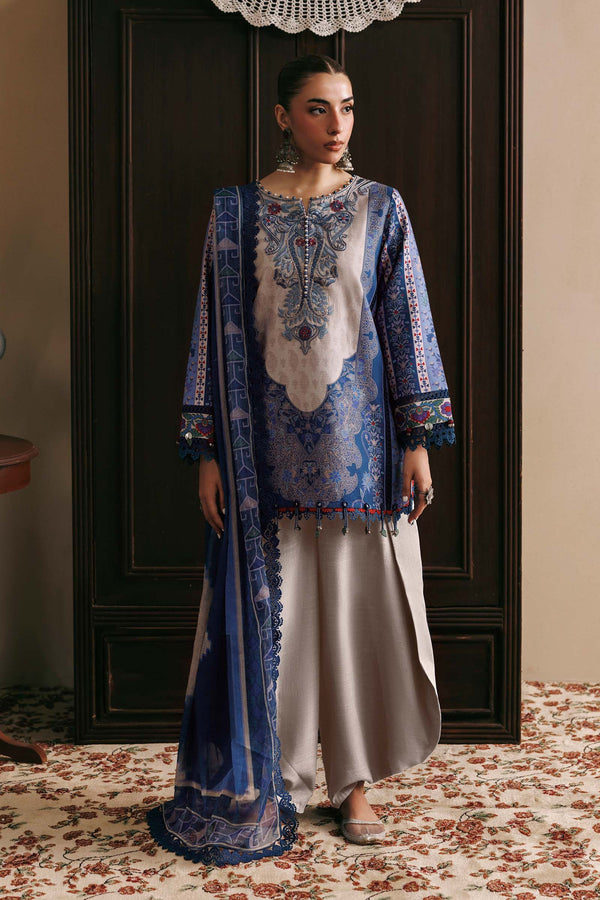 3 Pc Unstitched Embroidered Slub Khaddar Suit