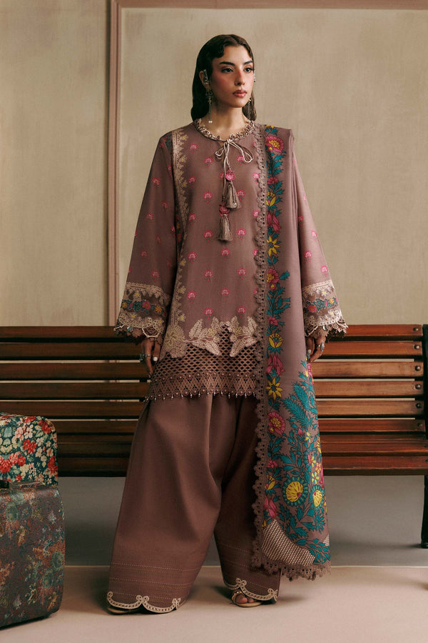 3 Pc Unstitched Embroidered Slub Khaddar Suit