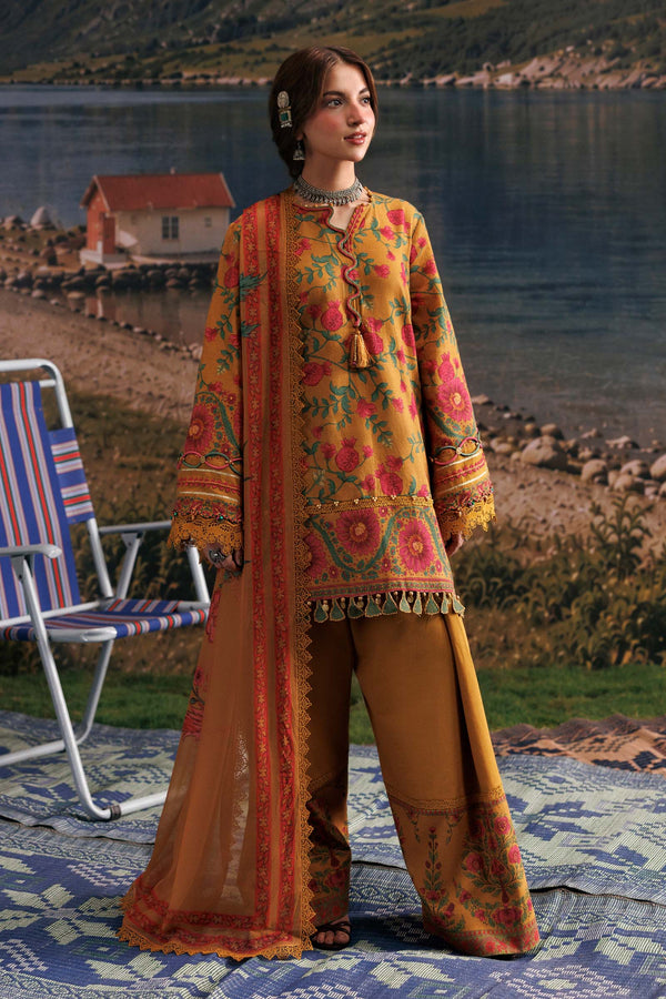 3 Pc Unstitched Embroidered Slub Khaddar Suit