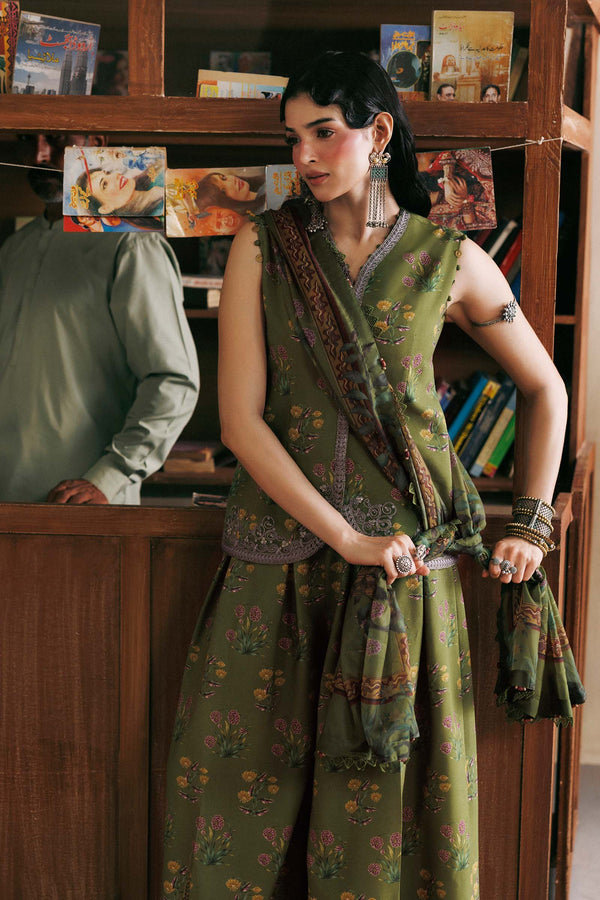 3 Pc Unstitched Embroidered Linen Suit