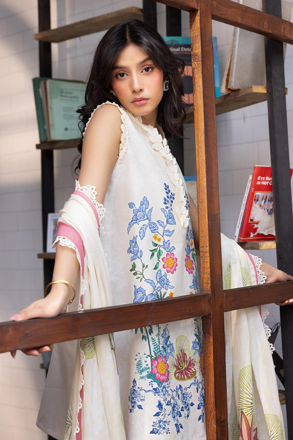 3 Pc Unstitched Printed Lawn Suit