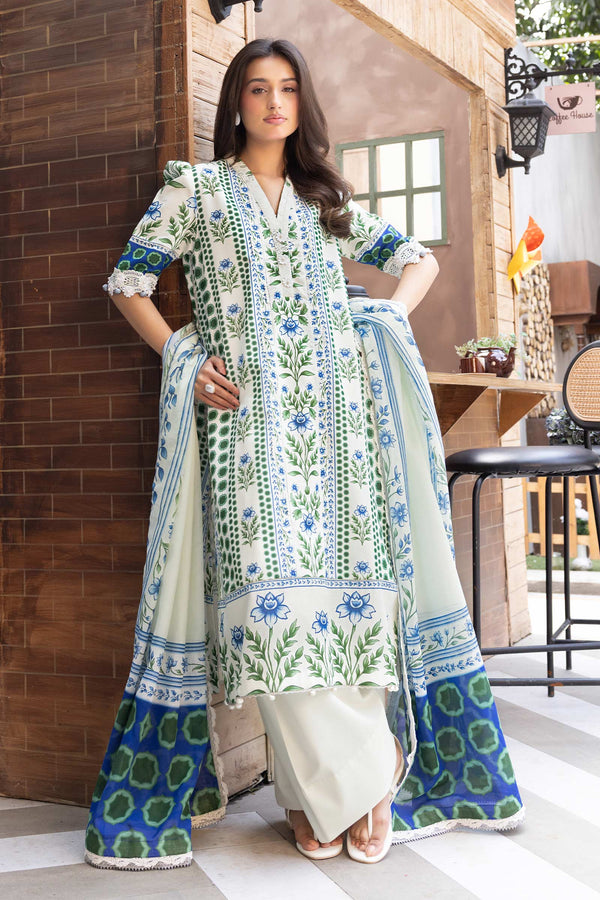 3 Pc Unstitched Printed Lawn Suit
