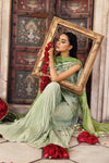 3 Pc Unstitched Embroidered Silk Cotton Net Suit
