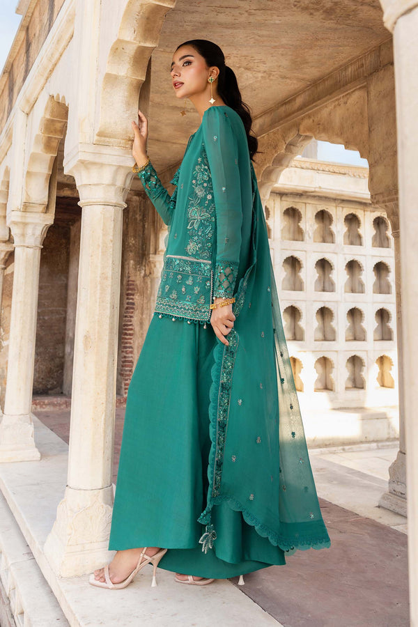 3 Pc Unstitched Embroidered Organza Suit