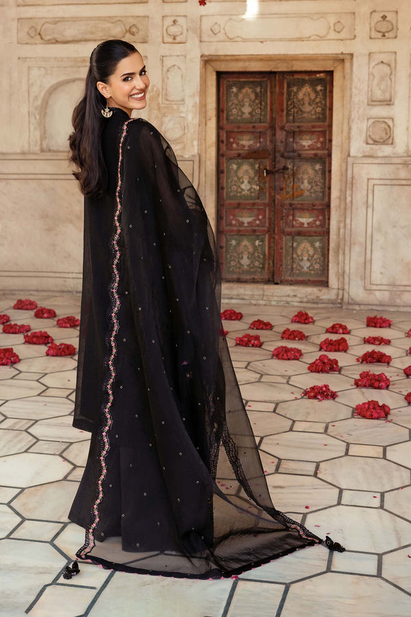 3 Pc Unstitched Embroidered Silk Cotton Net Suit