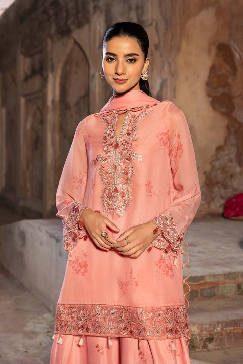3 Pc Unstitched Embroidered Chiffon Suit