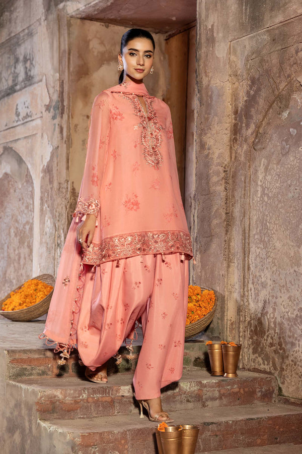 3 Pc Unstitched Embroidered Chiffon Suit
