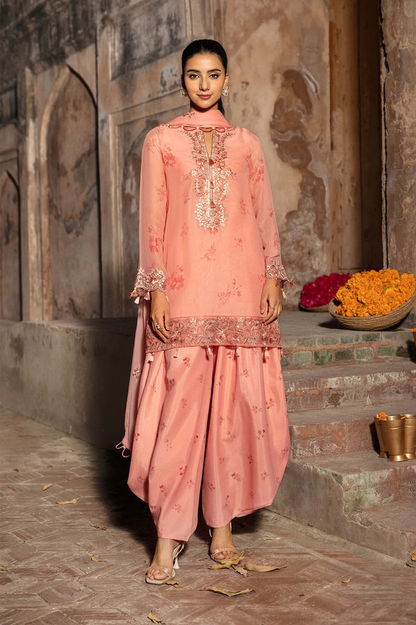 3 Pc Unstitched Embroidered Chiffon Suit