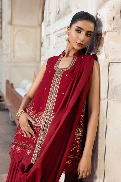 3 Pc Unstitched Embroidered Chiffon Suit