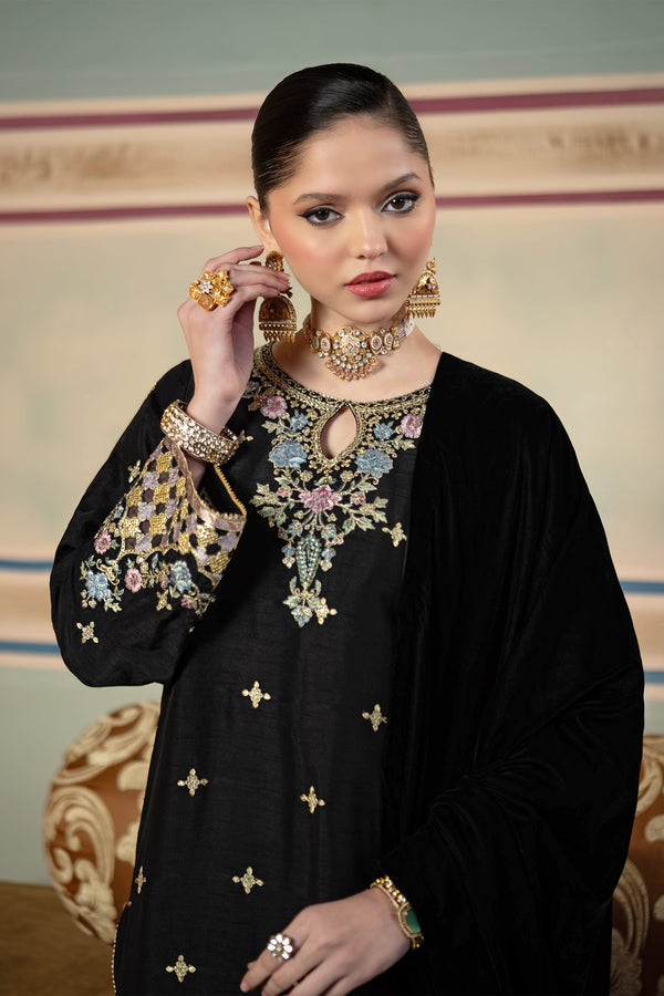 3 Pc Unstitched DyedRaw Sik Suit | MB-USW24-601