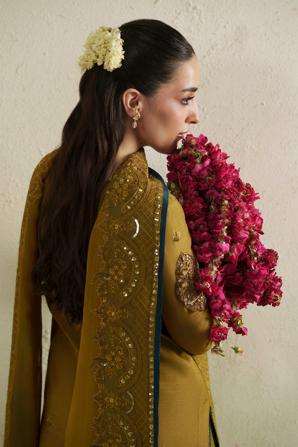 Kundan Antique Gold Shirt Set