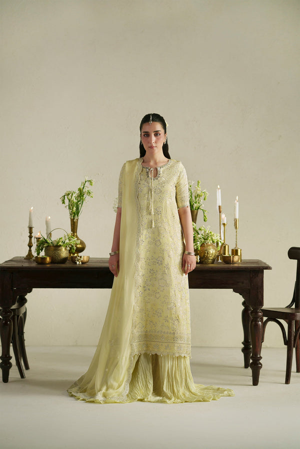 Gulab Butter Yellow Shirt Set