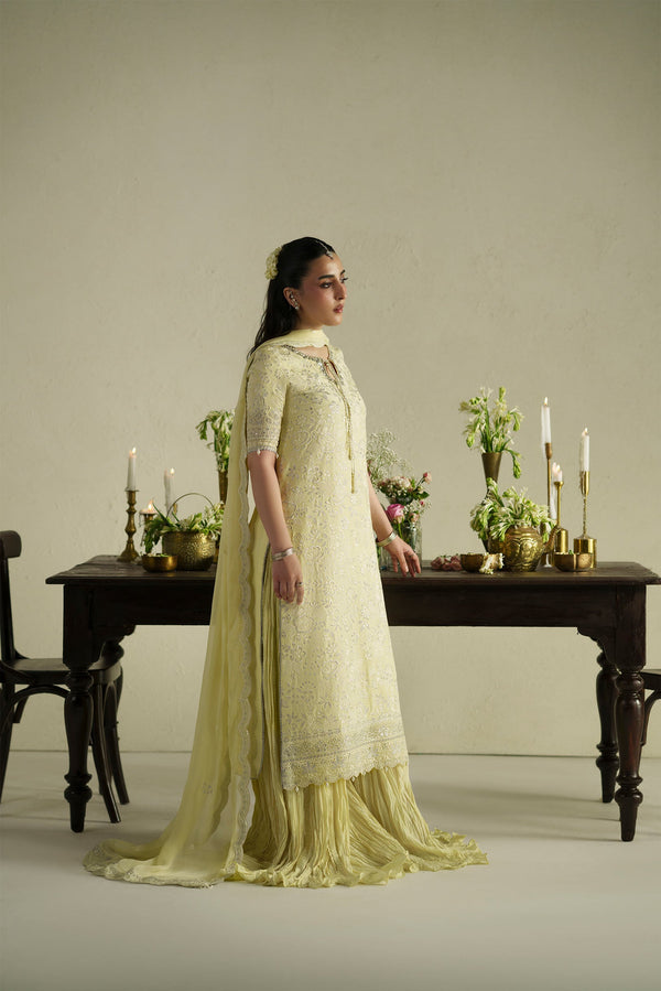 Gulab Butter Yellow Shirt Set