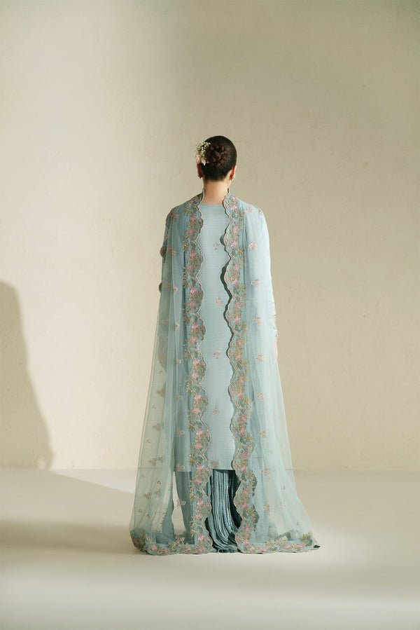 Meena Powder Blue Shirt Set