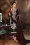 Unstitched Linen DL-1004-Black and Maroon