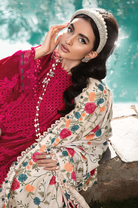 Unstitched Linen DL-1010-Fuchsia Pink