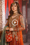 Unstitched MBROIDERED - Burnt Orange, Fuchsia Pink (BD-2506)